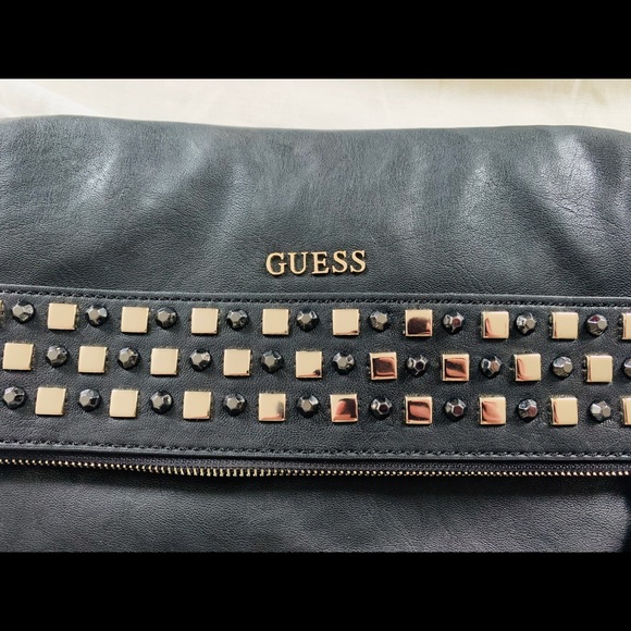 Guess studded black handbag with chain strap - Picture 5 of 8